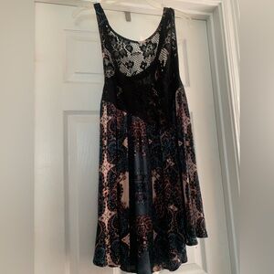 Free people Black and Blue Lace Shirt/dress